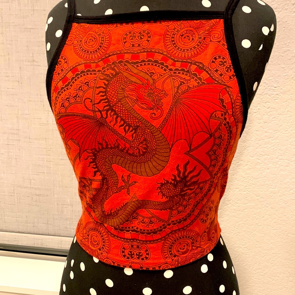 Dragon print boho tank